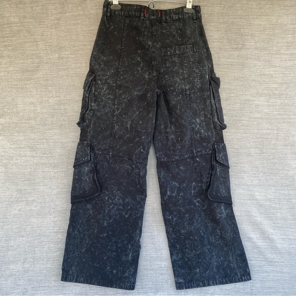 Zara Cargo Pants Zipper Pocket Baggy Pants Acid Wash Women’s Small - Picture 2 of 5